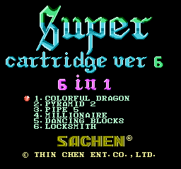 Super Cartridge Ver 6 - 6 in 1 (Asia) (Ja) (Unl) box art